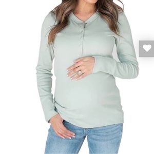 Kindred Bravely Organic Cotton Henley Nursing & Maternity Long Sleeve Shirt